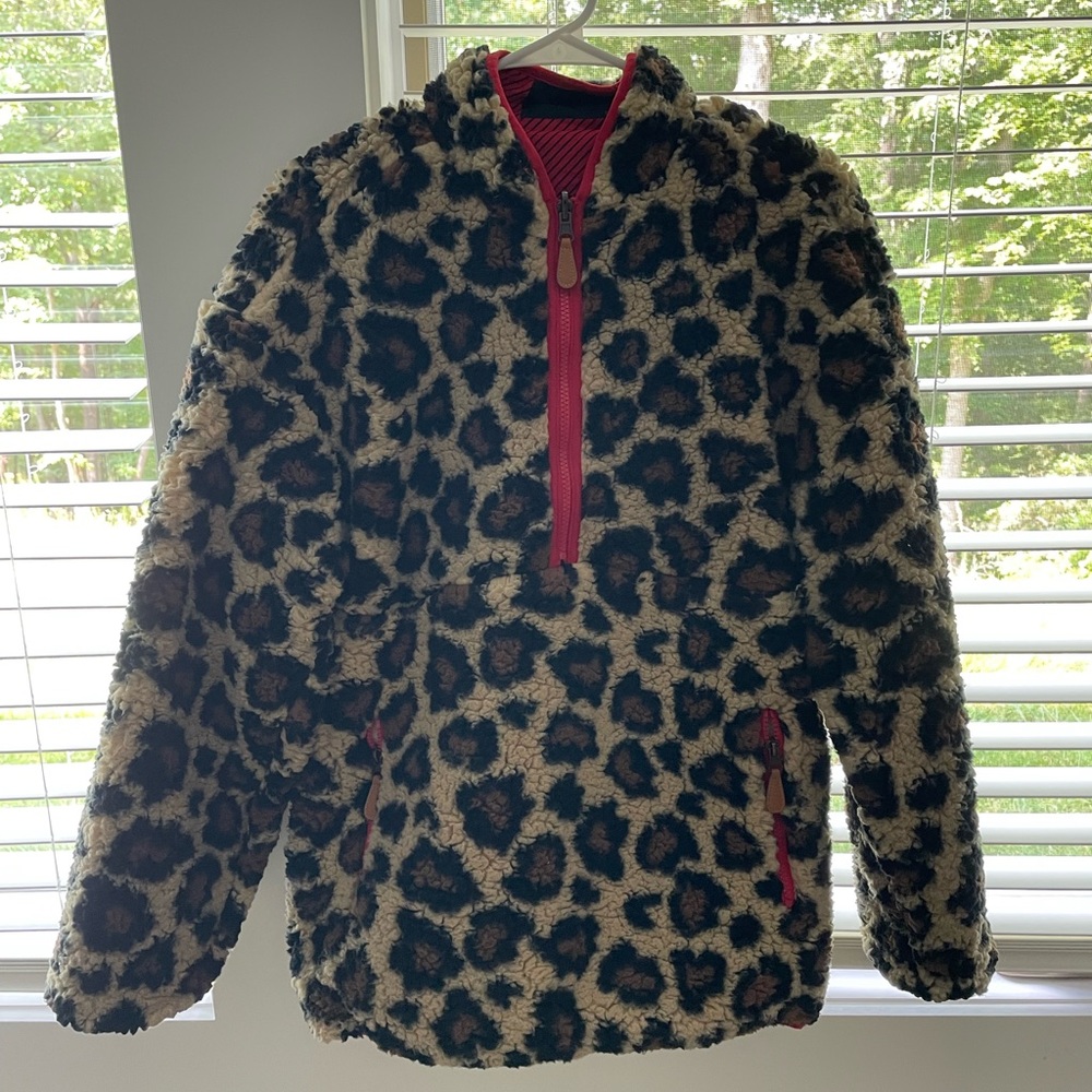 Small Simply Southern Reversible Pullover Red Plaid/Cheetah